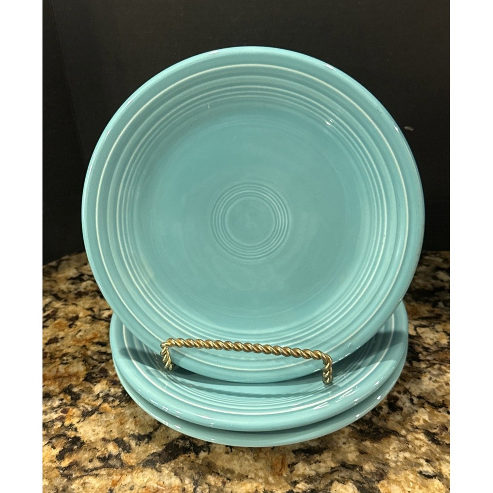 Fiestaware Turquoise Salad Dessert Plate‎ Plates Fiesta 7 1/4" USA HLC Set Of 3